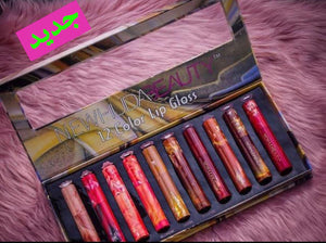 New huda beauty 12 color lip gloss